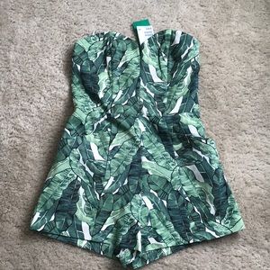H&M Palm Strapless Romper